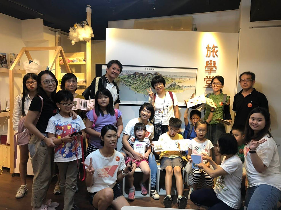 來自台中的親子家庭,體驗《貓公主的淡水巡禮》實境遊戲