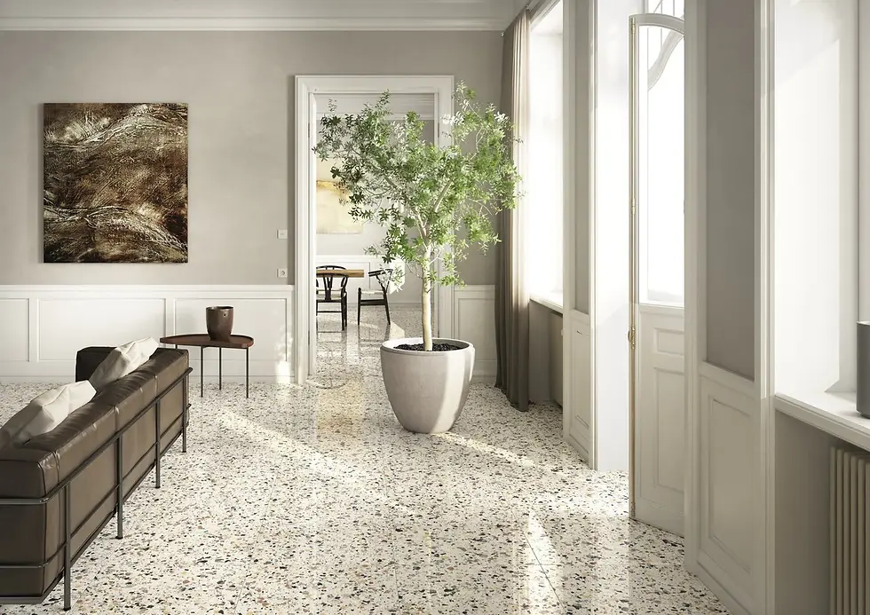 Thumbnail: Italian Terrazzo Porcelain 24 X 24 Color Crema Matte