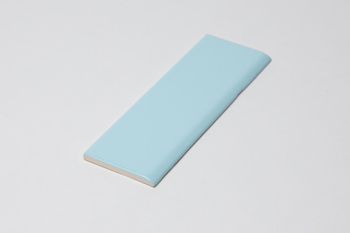Bullnose Ceramic Tile Trim 2 x 6 Light Blue - Vintage