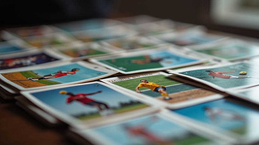 Close-up view of a modern sports card collection