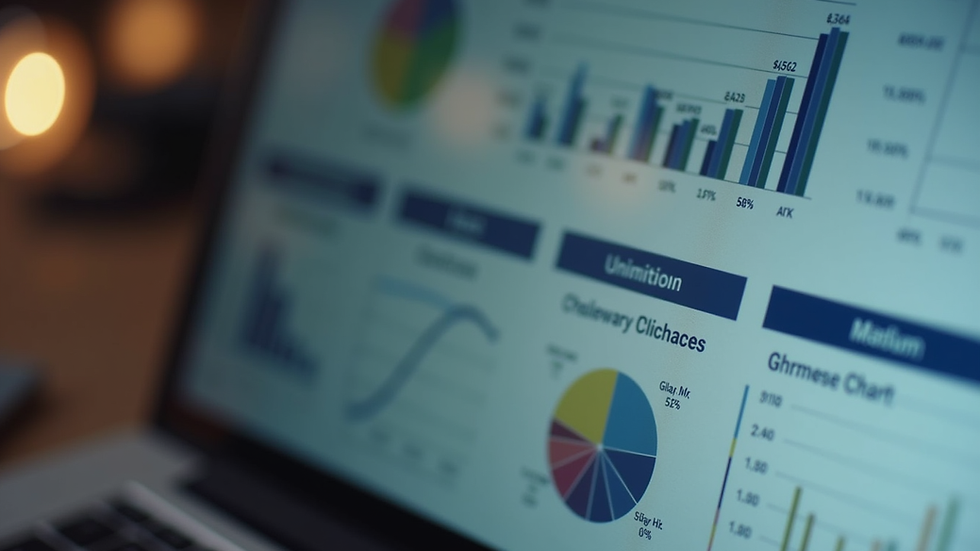Close-up view of a laptop screen showing a virtual meeting with negotiation charts