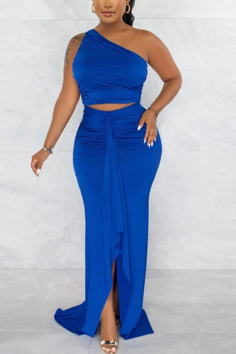 Thumbnail: Moving with grace plus size two piece skirt set 
