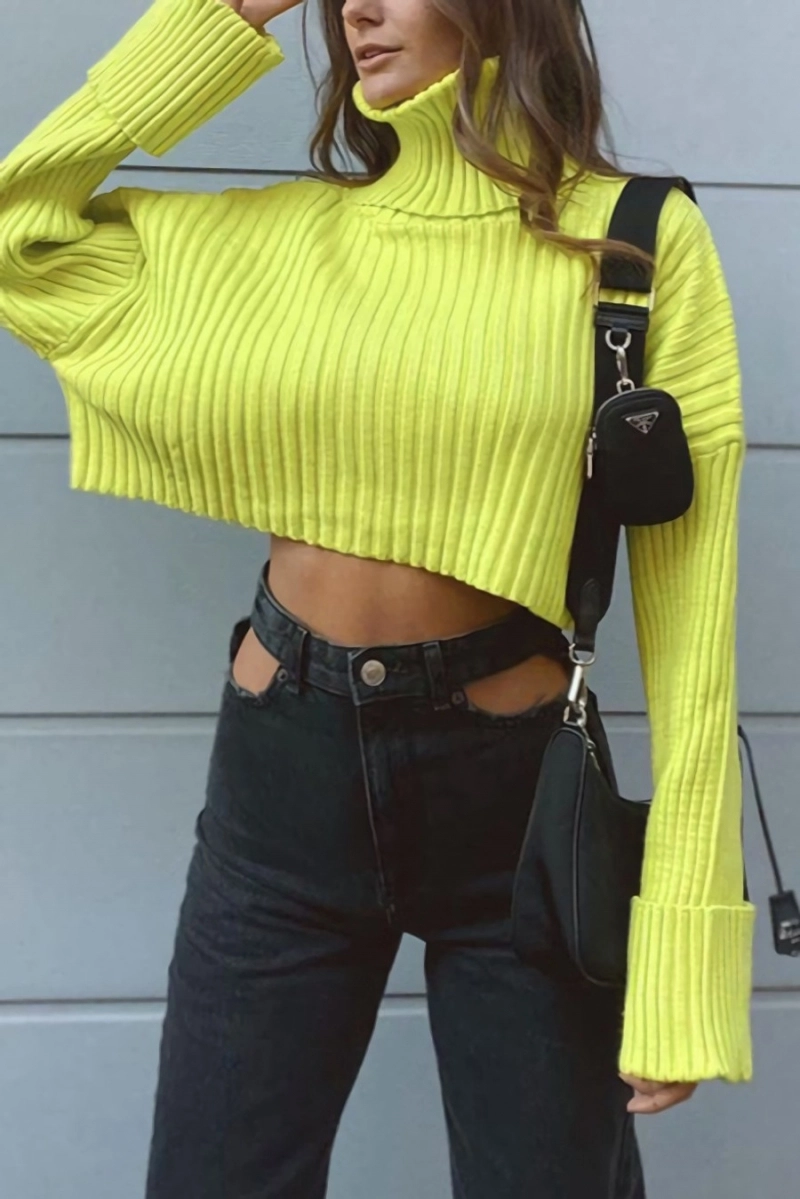 Thumbnail: Got this fashion in a choke hold turtleneck crop