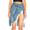 Thumbnail: Ride like a rodeo cowgirl asymmetric denim skirt
