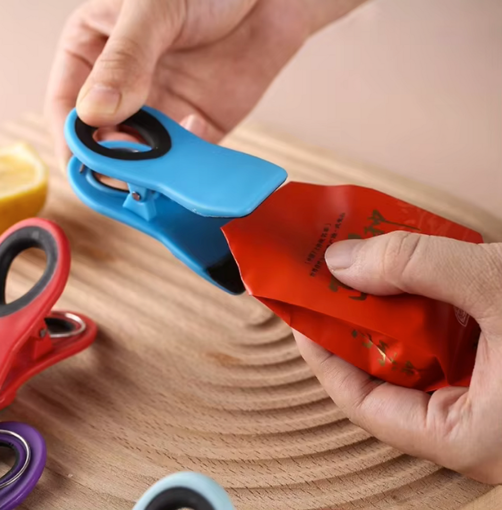 Thumbnail: 10-Piece Magnetic Bag Clip Set, Multi Blue