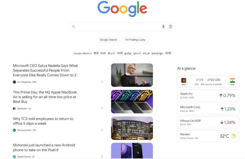 Nuevos Cambios en la homepage de Google