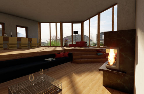 Wohnraum - 3D Visualisierung CAD-Zeichenbüro S.N.O.W.4