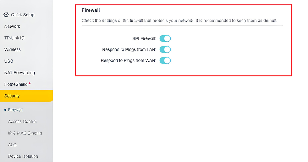 Enable Network Firewalls