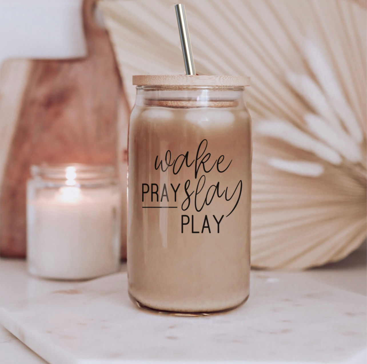 Wake Pray Slay Clear Coffee Mug