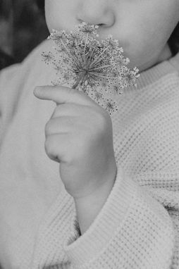 Familienfotografie Kind mit Blume