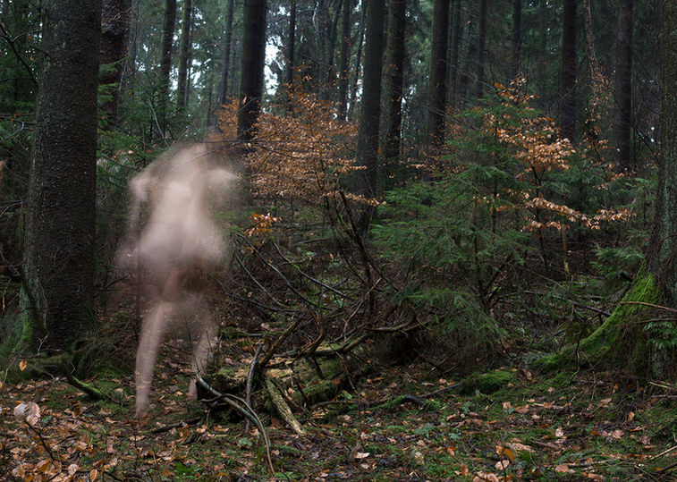 verschwommene Gestalt in der Natur, wildfremd