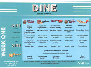 Menus for after Half Term