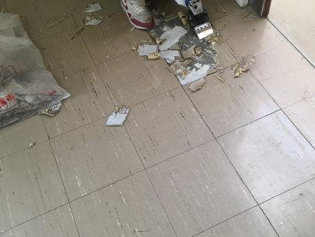 床の張替え　Ｐタイル部分補修