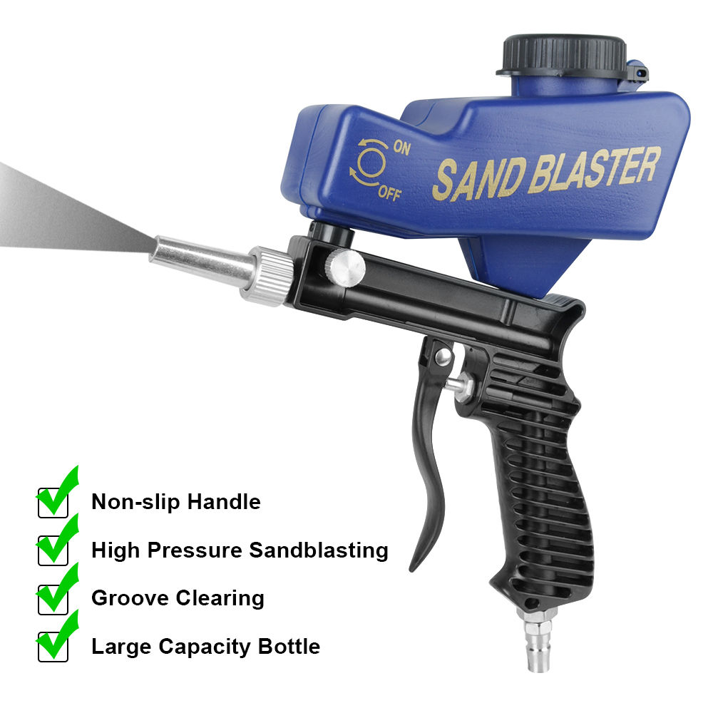 Rust Blasting Device Gravity Sandblasting Gun Pneumatic Sandblasting Set Adjusta