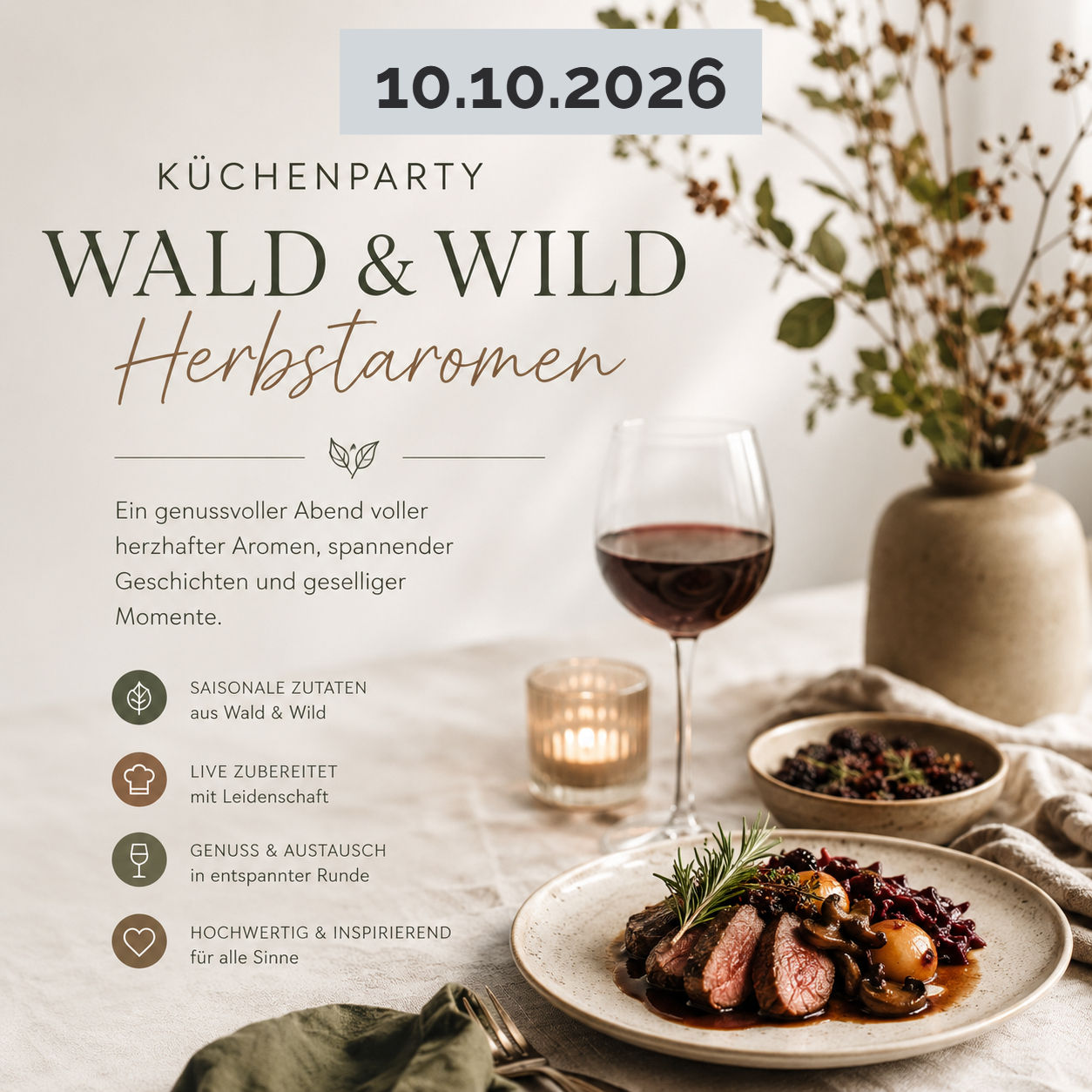 Küchenparty "Wald & Wild- Herbstaromen"