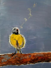 acrylic painting song bird meadowlark art fine art wildlife