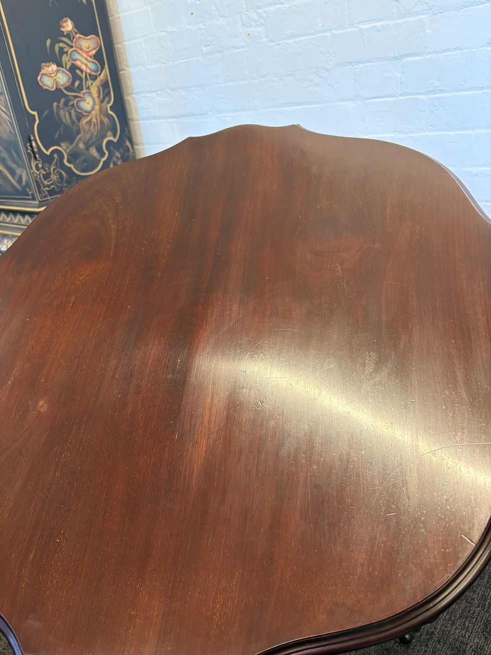 Thumbnail: Antique elegant shaped mahogany table 