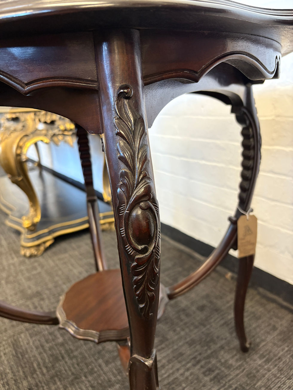 Thumbnail: Antique elegant shaped mahogany table 