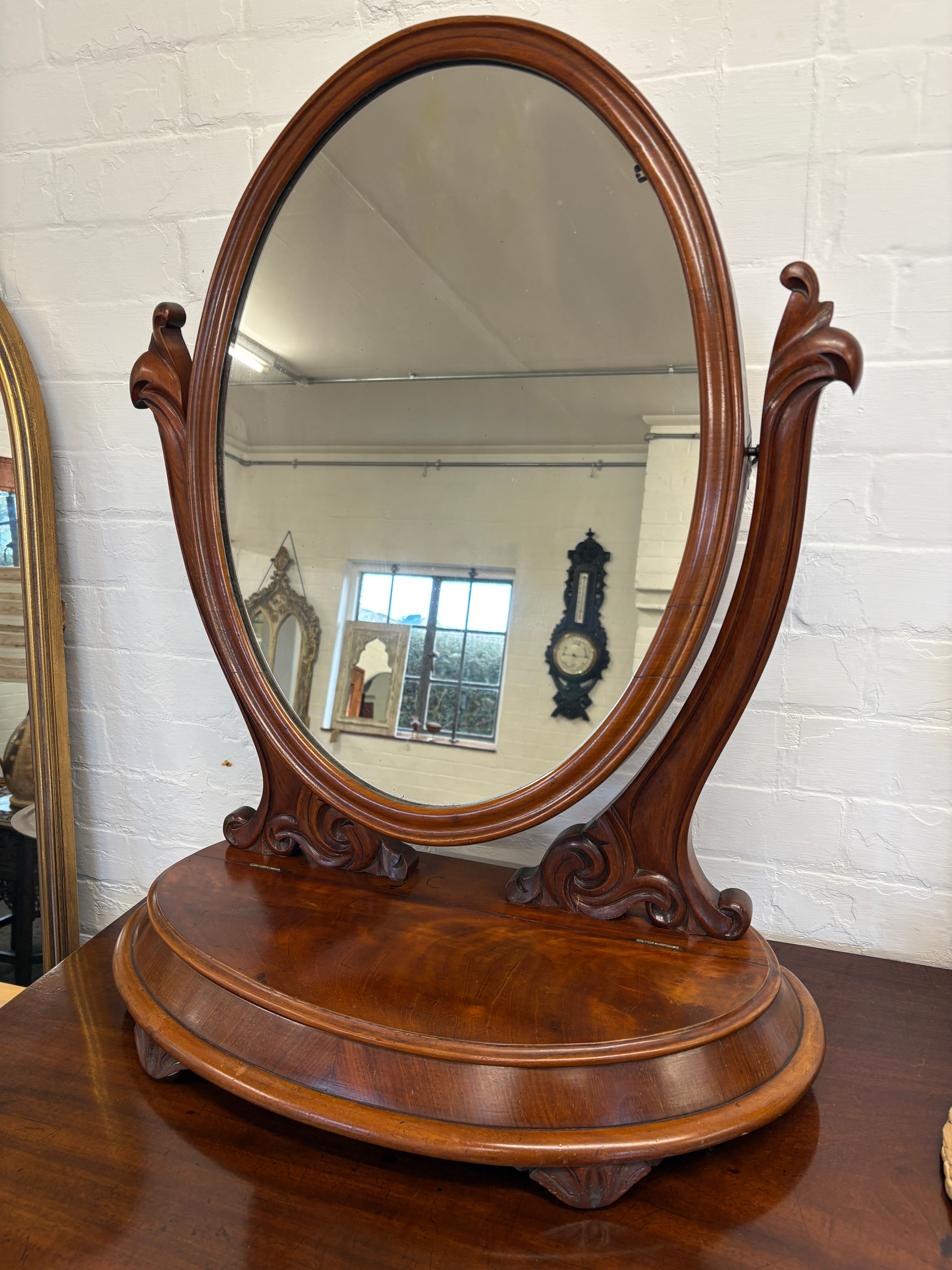 Victorian shaped swing vanity mirror 
