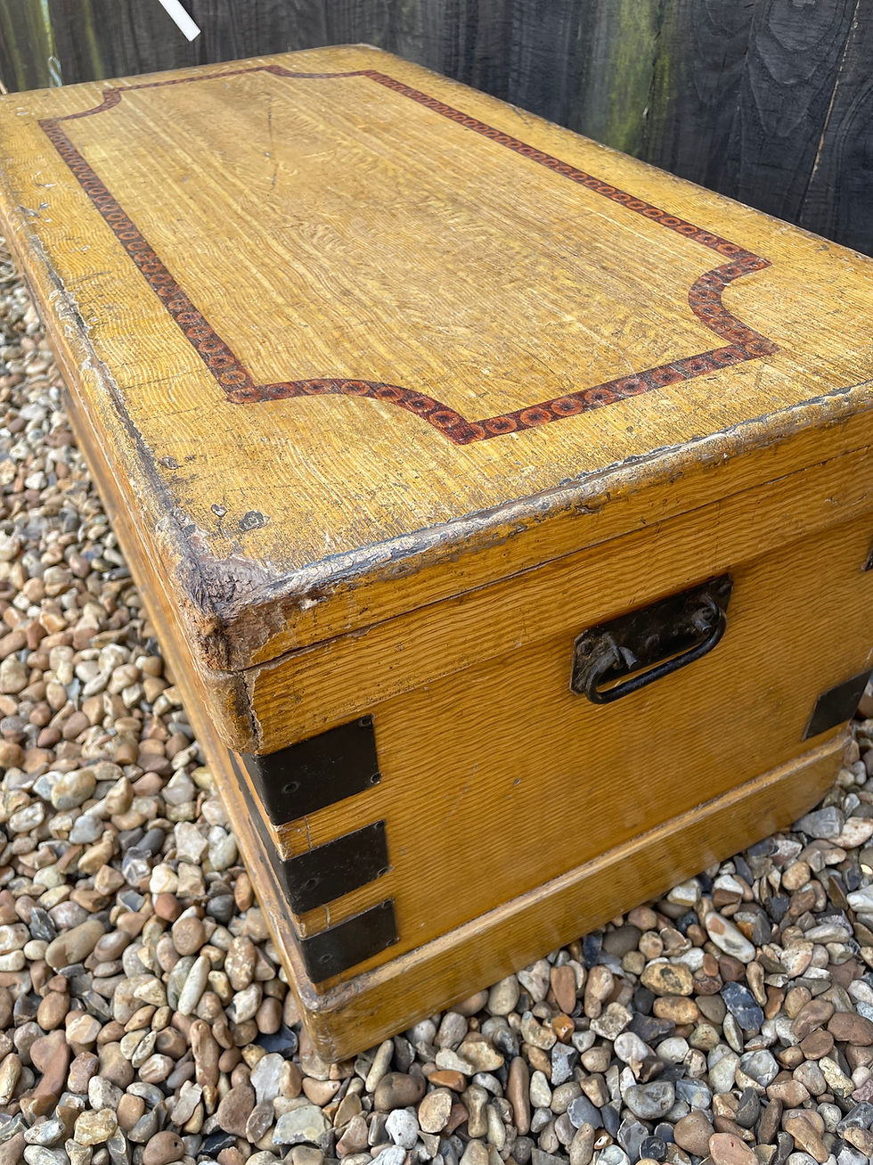 Thumbnail: Victorian painted pine blanket box