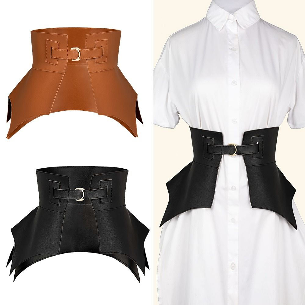Black Brown Long Wide Belt Punk Style Waistband Corset Belt