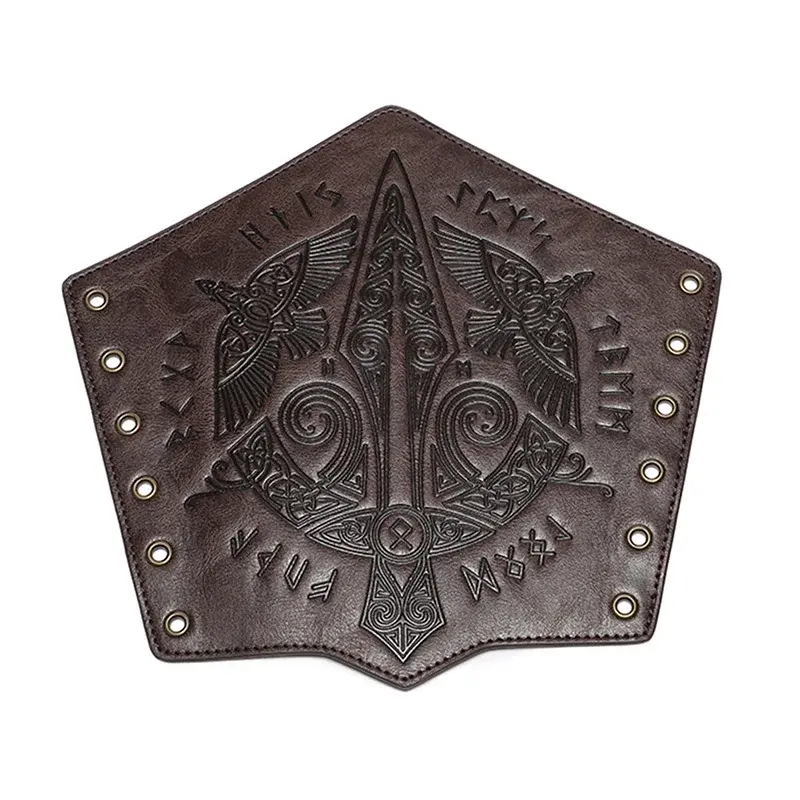 Thumbnail: 1 Pcs Medieval Gothic Armor Wide Cuffs BracersRenaissance Pirate Knights Leather