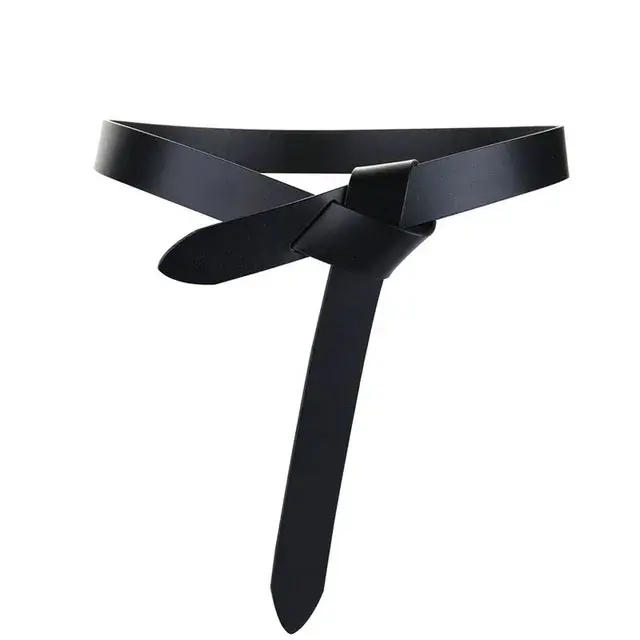 Thumbnail: Cowhide Belt Ladies Soft Genuine Leather Knotted Gothic Retro Corset