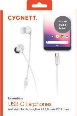 Cygnett Essentials USB-C Earphones (White)