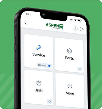 Screenshot of Main Loading Screen in ASPEN Mobile