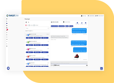 Screenshot of TargetCRM Platform Showing Text Conversation
