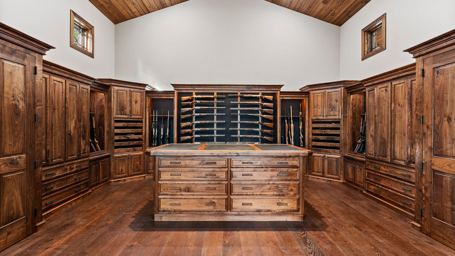 Wooden custom gun room