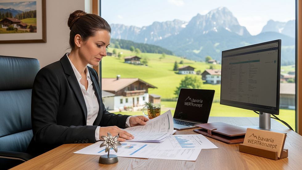 Eye-level view of a financial advisor analyzing investment documents