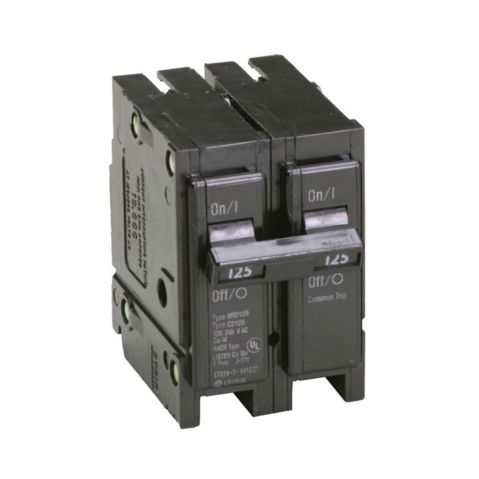 125A 2-Pole Plug-On Breaker, 120/240V, 10kAIC - Eaton, BR2125