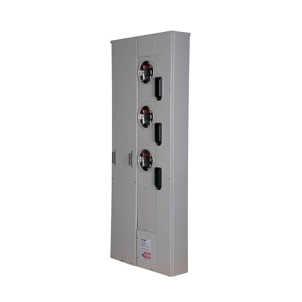 Thumbnail: Eaton Ring Type, 200A 3-Position Meter Pack, 600A Bus, Ringless, NEMA 3R