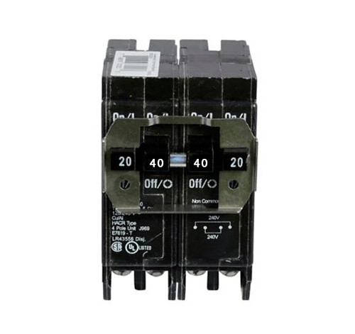 20A/40A Quad Plug-On Breaker, 4-Pole, 120/240V, 10kAIC - Eaton, BRD220240