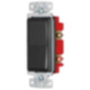 Decorator Rocker Switch, Four-Way, 15A 120/277V AC, Black