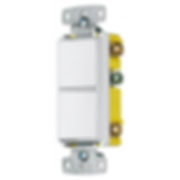 Decorator Switch Combo, 2) Single-Pole Rockers, 15A 120V AC, White