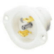 Locking Flanged Inlet, 15A 125/250V, 3-Pole 3-Wire Non-Grounding, ML-3P
