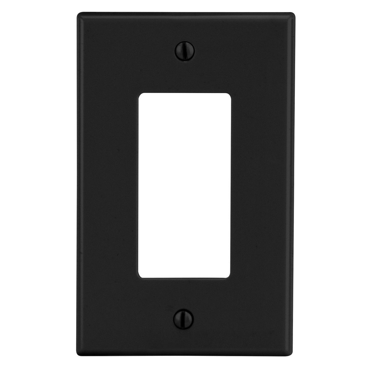 Wallplate, 1-Gang, 1) Decorator, Black, Hubbell/Bryant - P26BK