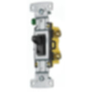 Toggle Switch, Single Pole, 15A 120V AC, Black, Hubbell/Bryant - RS115BK