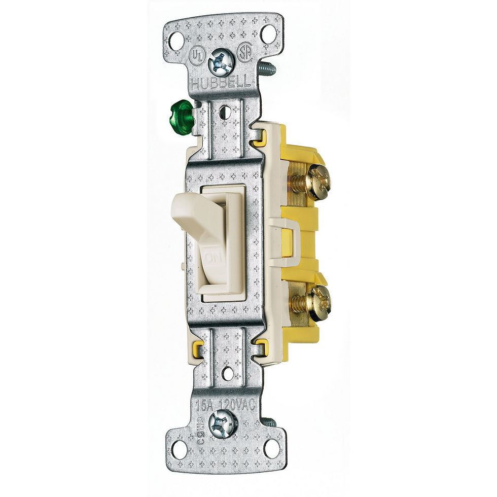 15A Single-Pole Toggle Switch, Light Almond - Hubbell, RS115LA