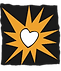 Interfaith Caregiver's logo of a white heart with orange beams coming from it inside a dark grey square.