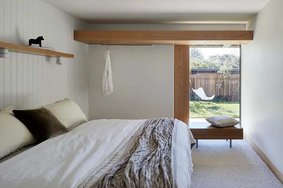 The biophilic design bedroom of Sorrento Luxury House project by Hindley & Co