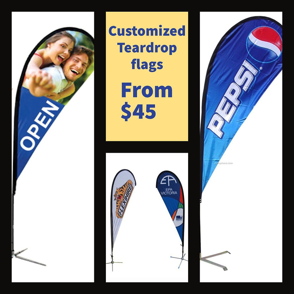 Teardrop Flags (Double sided flag only)