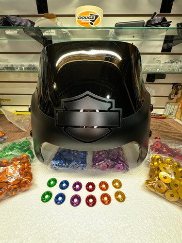 Anodized DOUGZ Custom fairing washers | DOUGZ Custom