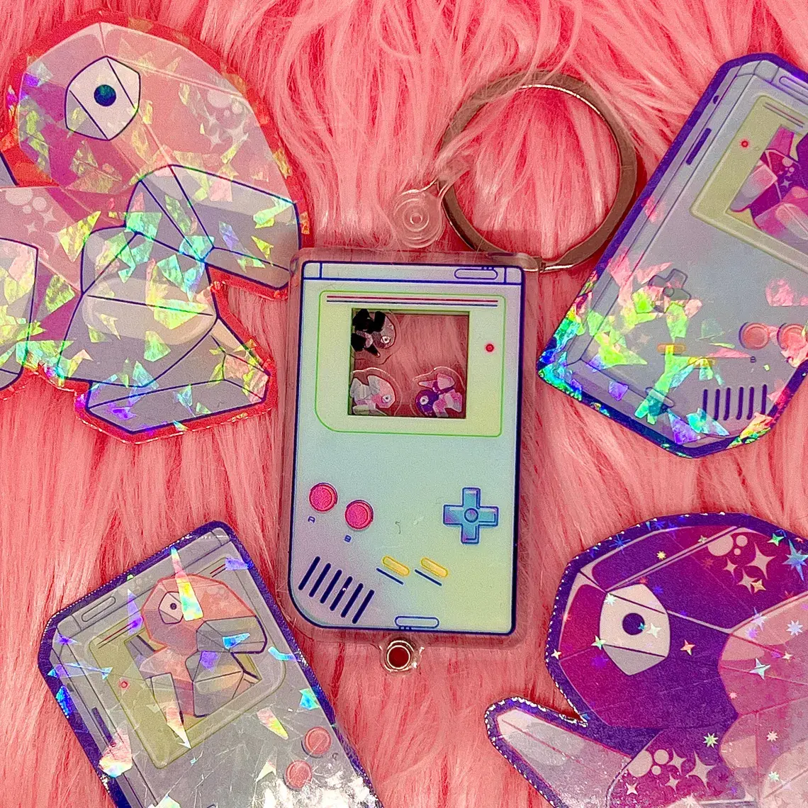 Porygon Gameboy Customizable Shaker Keychain Openable (3in./ 76.2mm)
