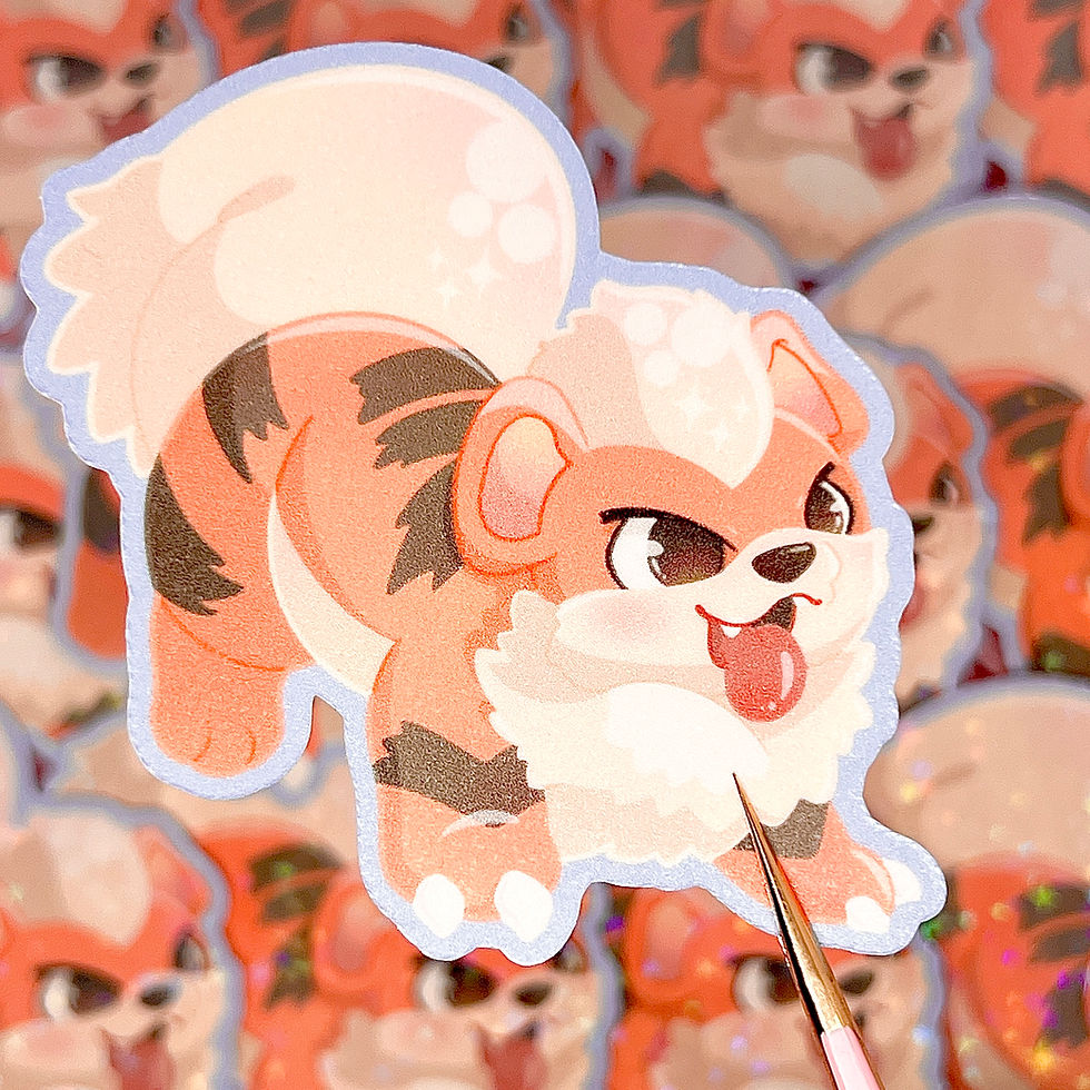 Thumbnail: Growlithe Evolution Line Pokémon Stickers Fan Art (2.75in / 70mm)