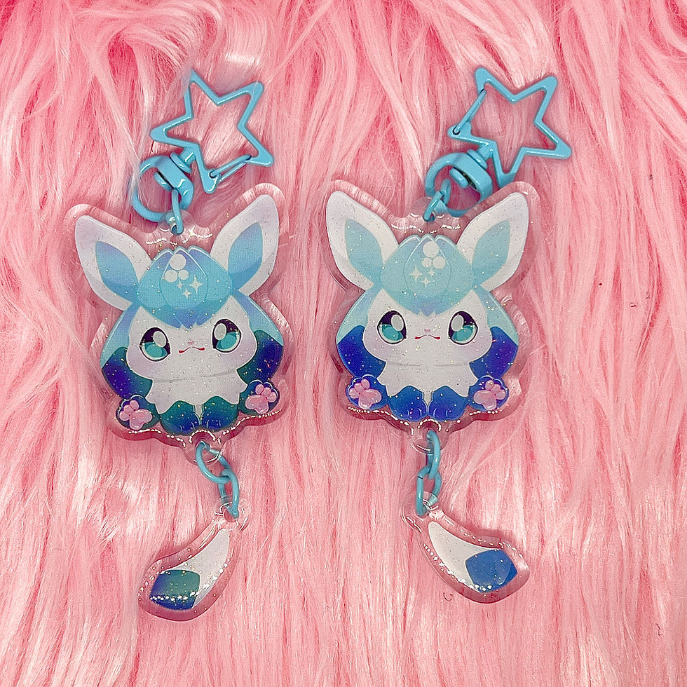 Thumbnail: Eeveelution Double-Sided Hanger Keychain (3in / 76.2mm)
