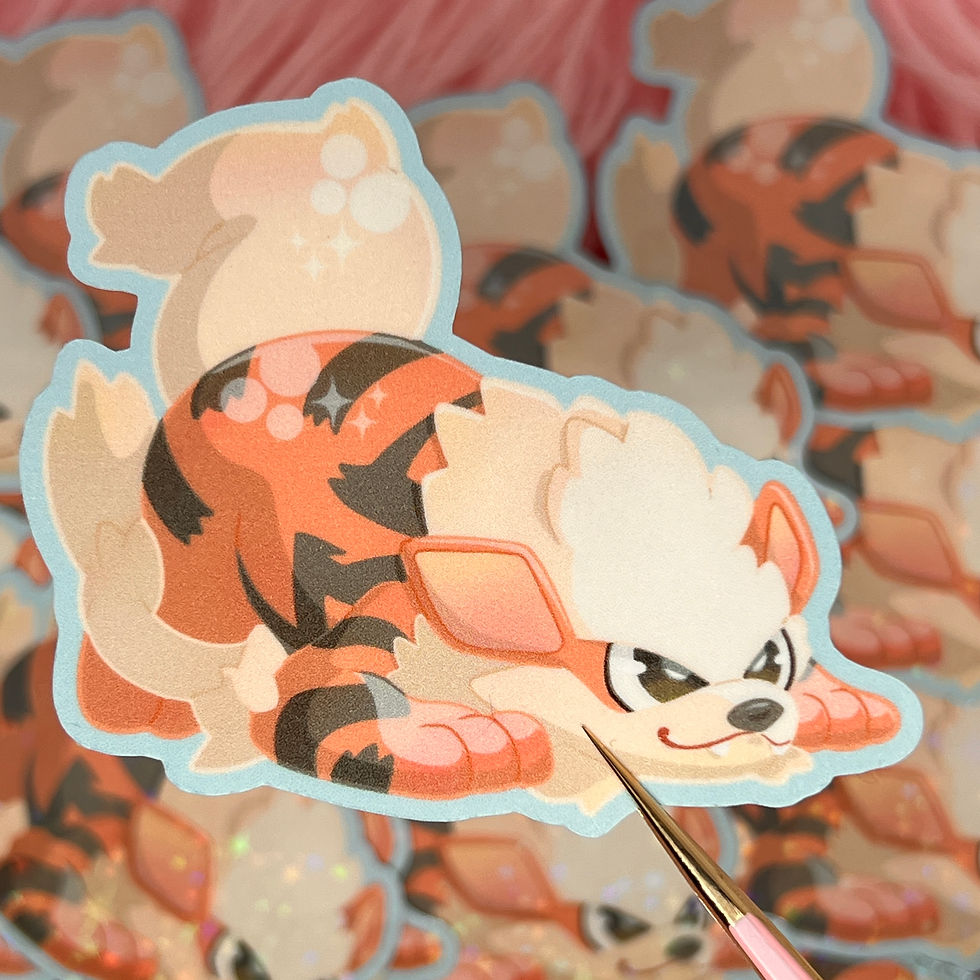 Thumbnail: Growlithe Evolution Line Pokémon Stickers Fan Art (2.75in / 70mm)