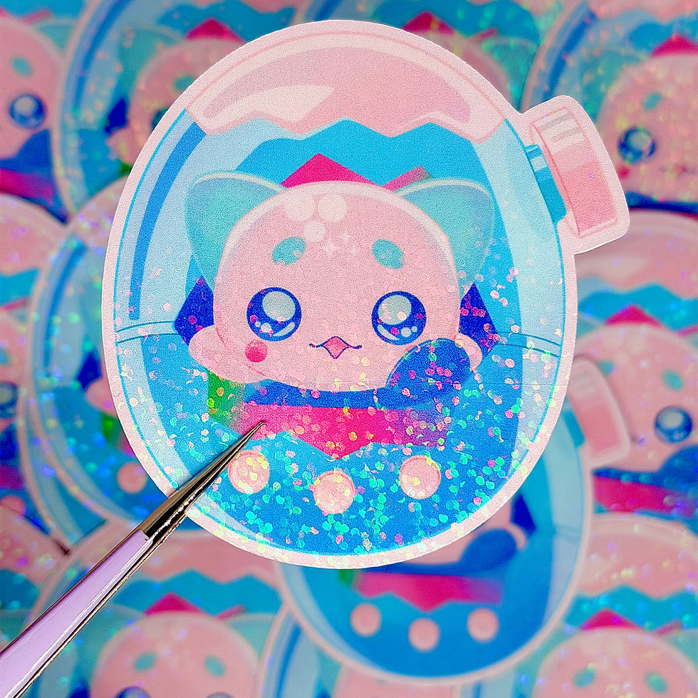 Thumbnail: Lessapantchi Paradise Tamagotchi Fanart Stickers (2-3/4 inch/70 mm)